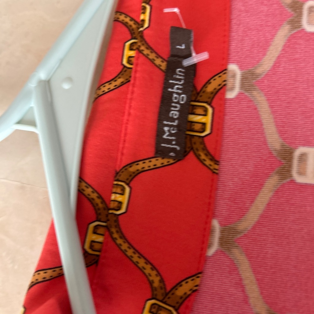 J. McLaughlin Red Patterned Button-Front Blouse - image 4